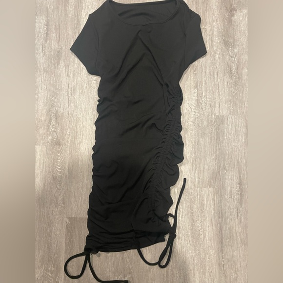 Black Ruched Dress - Picture 3 of 5